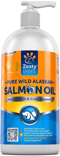 1 Zesty Paws Pure Wild Alaskan Lachsöl für Hunde und Katzen